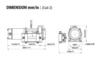 Лебедка COMEUP ATV Cub 2 std 12V 122012 - Фото 1