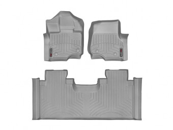 Ковры резиновые WeatherTech Ford F-150 15+ (Crew Cab, SuperCab) передние серые 466971 - Фото 1