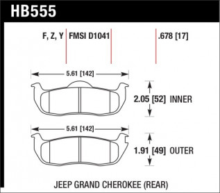 Тормозные колодки HAWK LTS Infinity QX56/NIS Armada 04-10 задние HAWK HB555Y.678 - Фото 1