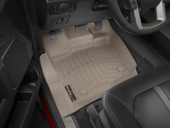 Ковры резиновые WeatherTech Ford F-150 15+ (Crew Cab, SuperCab) передние беж. 456971 - Фото 0