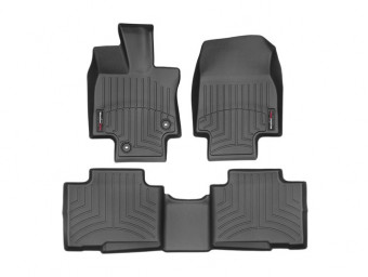 Ковры резиновые WeatherTech Toyota Highlander 20+ передние+задние черные 441609-1-2