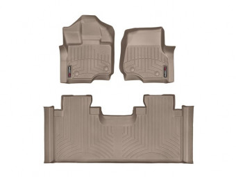 Ковры резиновые WeatherTech Ford F-150 15+ (Crew Cab, SuperCab) передние беж. 456971 - Фото 1