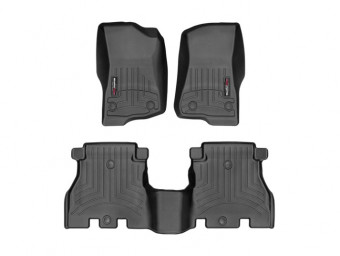 Ковры резиновые WeatherTech Jeep Wrangler JL 18+ передние + задние черные 441313-1-2IM