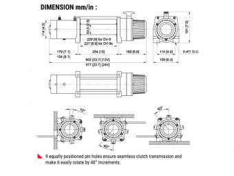 Лебедка COMEUP DV-9 12V 4082 кг 856329 - Фото 1