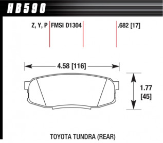 Тормозные колодки HAWK Super Duty TLC200/LX570, задние HB590P.682 - Фото 1