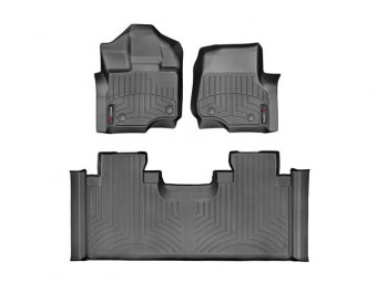 Ковры резиновые WeatherTech Ford F-150 15+ (Crew Cab, SuperCab) передние черные 446971 - Фото 1