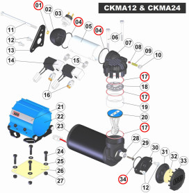 Полный комплект сальников (8 шт.) к компрессорам ARB 320301