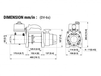 Лебедка COMEUP DV-6S 12V 2722 кг 854752 - Фото 1