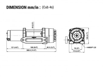 Лебедка COMEUP ATV Cub 4s std 12V 129410 - Фото 1