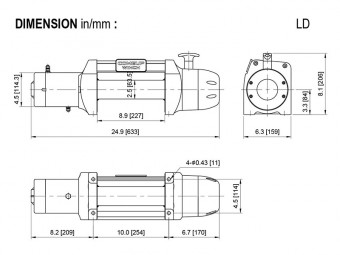 Лебедка COMEUP Seal MadX8.0s LD (без троса) 12V 3630 кг 296060 - Фото 2