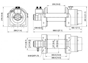 Лебедка гидравлическая COMEUP Hydraulic Winch HV-15 Std. Drum 6800 кг 686732 - Фото 1