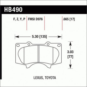 Тормозные колодки HAWK LTS PRADO/FJ/GX передние HB490Y.665 - Фото 1
