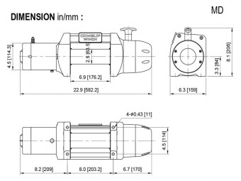 Лебедка COMEUP Seal MadX 8.0s MD (без троса) 12V 3630 кг 296155 - Фото 2