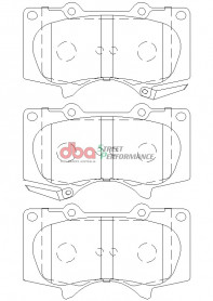 Тормозные колодки DBA Street Performance для Toyota/Lexus GX/FJ/4 Runner/Hilux/Sequoia/Tundra, Mitsubishi Pajero, передние 1482SP - Фото 1