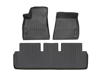 Ковры резиновые WeatherTech Tesla Model 3 18+ передние + задние черные 441220-1-2