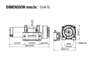 Лебедка COMEUP ATV Cub 3 std 12V 123561 - Фото 1